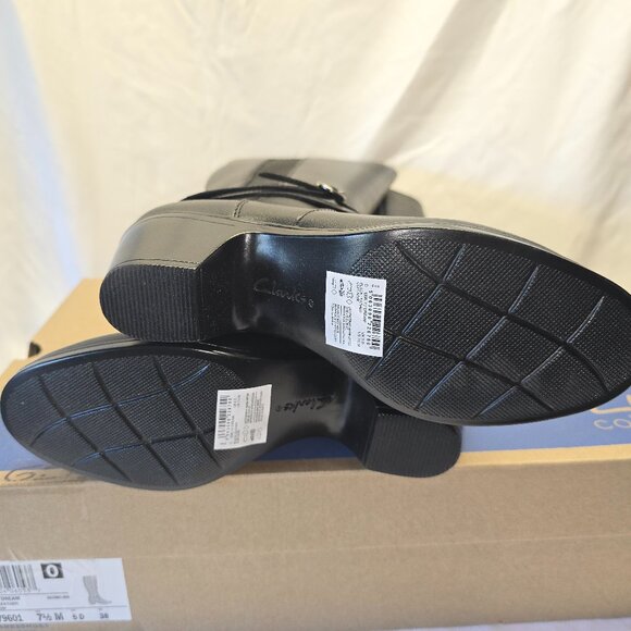 Clarks Emily 2 Dream Black Leather Knee High Boots, Women's Size 7.5M, NIB - Picture 6 of 8